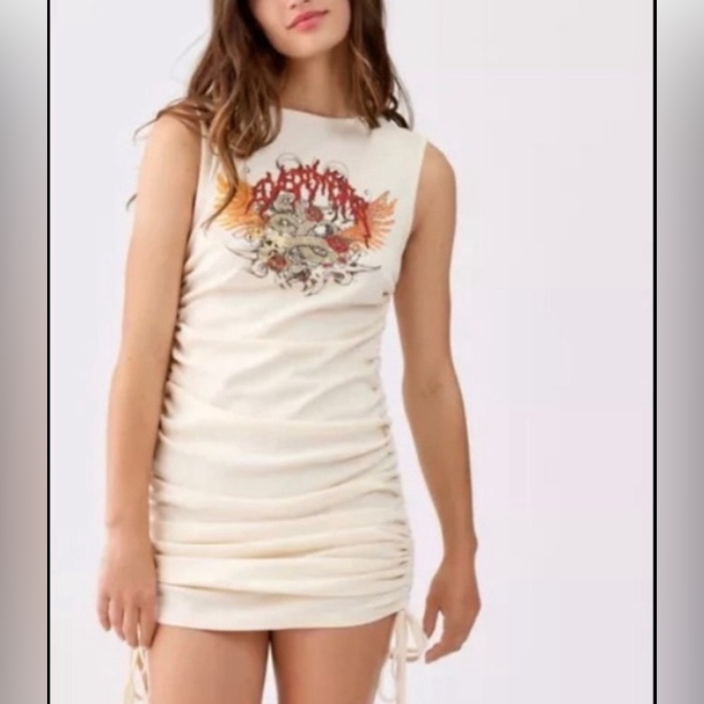 Urban Outfitter Women’s Ruched Y2K Graphic Tank Top Dress M